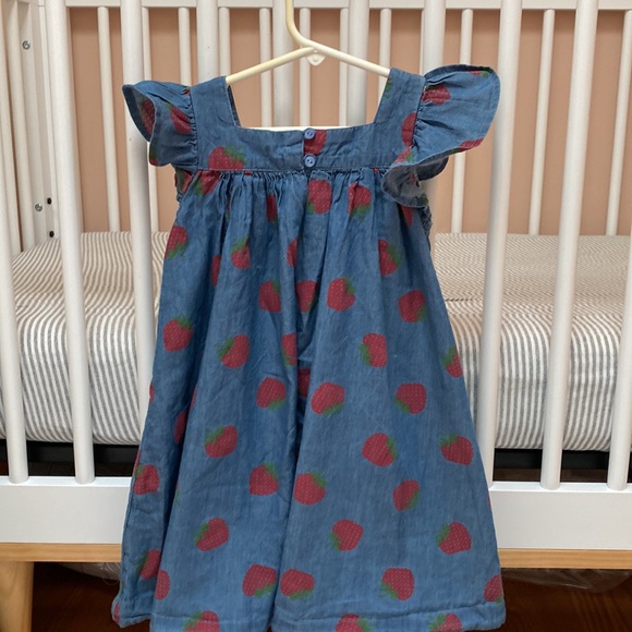Tucker + Tate Chambray Ruffle Sleeveless Dress with Strawberries - Picture 4 of 5